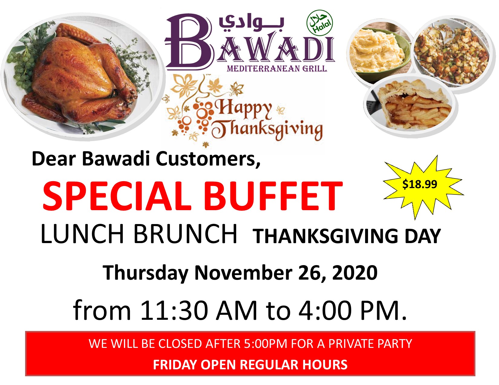Thanksgiving Lunch Buffet - Bawadi